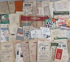 Bundle of 130+ 1930s-60s railway fold-out MAPS and LEAFLETS etc. Huge variety of maps and