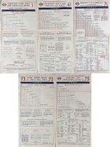 Selection (5) of 1930s London Transport Tramways paper FARECHARTS comprising route 1 (Bank