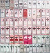 Large quantity (70+) of London bus POCKET MAPS from 1913 onwards. Includes three of the early LGOC