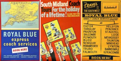 Selection (3) of c1960s double-crown size COACH POSTERS comprising Royal Blue express coach