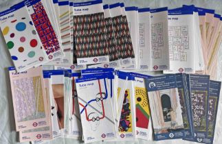 Very large quantity (c100) of London Underground diagrammatic POCKET MAPS dated from 2012-2022