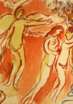 Marc Chagall (1887-1985), 'Adam Et Eve Chasses Du Paradis Terrestre', Limited edition colour