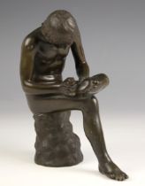After Ferdinand Barbedienne (French, 1810-1892), a bronze figure of ‘Spinario’, modelled as a boy