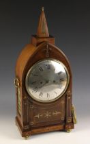 A Regency mahogany cased, eight day Gothic inspired twin fusee bracket clock, signed John Lee,