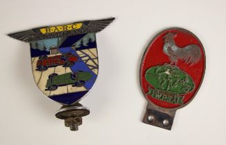 A Brooklands B.A.R.C enamel member's badge, circa 1932, designed by F. Gordon Crosby in 1930, number