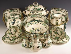 A selection of Masons Ironstone wares in the 'Chartreuse' pattern, early 20th century, to include