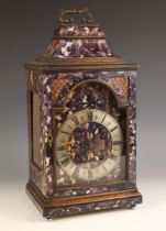 A Regency style simulated tortoiseshell bracket clock, mid 20th century, applied with pierced