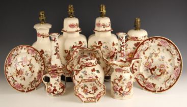 A selection of Masons Ironstone wares in the 'Mandalay Red' pattern, 20th century, to include: a