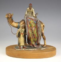 A Franz Bergman style cold painted spelter table lighter, 20th century, modelled as a carpet