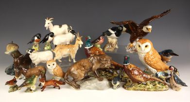A collection of Beswick figures, 20th century, to include: a 'Bold Eagle', model no. 1018, impressed