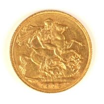An Edward VII full sovereign, dated 1908, with a collection of silver, copper and cupronickel pre-