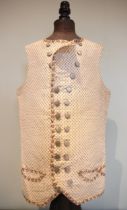 A Regency Gentleman's fine ribbed silk and metallic thread waistcoat, circa 1800, the front,
