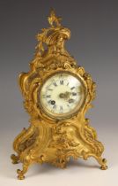 A French gilt metal eight day Rococo mantel clock, by Lemerle-Charpentier, Paris, circa. 1880, the