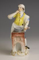 A Meissen porcelain figure of a cook, 20th century, after the 'Cris de Paris' series, modelled as