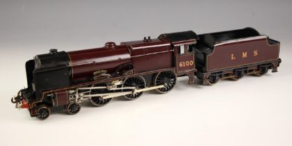 An 'O' gauge electrically powered model railway locomotive and tender, 'LMS 6100 Royal Scot', the