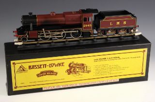 A Bassett-Lowke 'O' gauge live steam model railway locomotive and tender, 'LMS Stanier 2-6-0 Mogul',