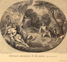 After Élisabeth Sophie Chéron (French, 1648-1711), 'Narcisse Amoureux De Lui Même' [Narcissus In