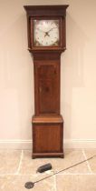 A George III thirty hour oak cased longcase clock, signed John Holmes Wolverhampton, the flat top
