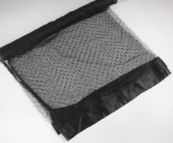 An Edwardian black silk chiffon beaded long stole, edged with black silk satin, 108cm wide x 208cm