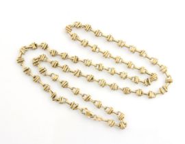 A 9ct yellow gold chain, the oval trace link chain with double link detail and lobster snap