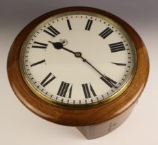 A mahogany cased eight day RAF fusee wall clock, mid 20th century, the 36cm painted dial applied
