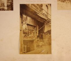 Isaiah West Taber (American, 1830-1912), an albumen print depicting a shopfront in Chinatown, San