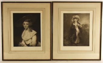Five 19th century prints after female society portraits, comprising: Elizabeth Stanley Countess Of