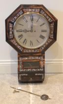 A Victorian eight day drop dial twin fusee rosewood cased wall clock, signed 'E.Springer,