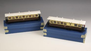 Two Accucraft UK Ltd 1:19 scale Welshpool & Llanfair Light Railway Pickering carriages comprising