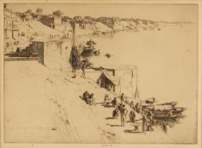 Ernest Stephen Lumsden RSA RE (British, 1883-1948), A north African harbour scene, Etching on paper,