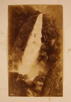 George Fiske (American, 1835-1918), an albumen print of a high waterfall in the Yosemite Valley,
