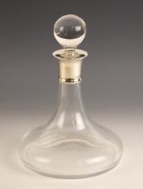 A silver mounted ships decanter, Carrs of Sheffield Ltd, Sheffield 2006, the associated stopper