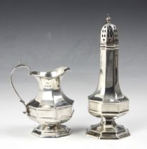 A George V silver sugar caster, 'JPH' (possibly John Price Hunt) Birmingham 1933, the pierced pull