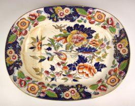 A meat plate, possibly Mason's, late 19th century/early 20th century, decorated with birds