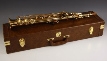 An Earlham Professional Series II soprano saxophone, serial number 1111374, in fitted case