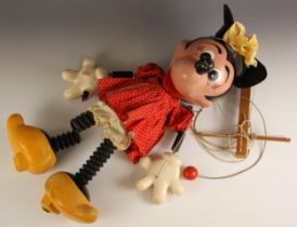 A Minnie Mouse puppet of large proportions, probably by Pelham, 20th century, possibly a shop