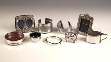 A selection of silver and silver coloured items, including a George V silver wet mustard, Henry