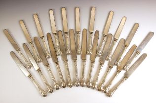 A set of twelve American white metal mounted table knives, circa 1895, each in the Gorham