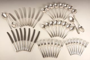 A large quantity of Sandringham pattern silver flatware, Viners Ltd, Sheffield 1959, comprising