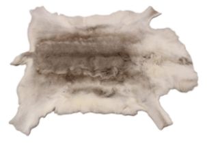 A 'Broste, Copenhagen' reindeer hide rug, 123cm x 97cm