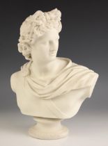 An Art Union Of London Parian bust of Apollo, mid 19th century, modelled by C. Delpech after the