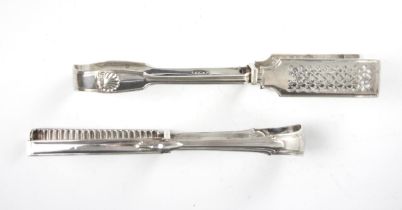 A pair of Victorian silver muffin tongs, Chawner and Co, London 1851, possibly Hanoverian military
