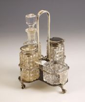 A Victorian silver four piece cruet set, Sibray Hall and Co, Sheffield 1883, the plain polished