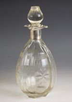 A George V silver mounted decanter, Hammond, Creake & Co, Sheffield 1926, the associated stopper