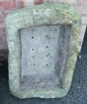 A sandstone trough, of rectangular form, 26cm H x 72cm W x 50cm D