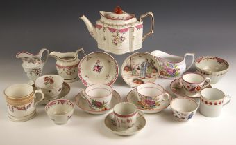 A collection of predominantly English porcelain, 18th century and later, to include: a Newhall