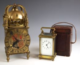 A brass lantern clock commemorating the coronation of George VI, by Davall, London, the centre of
