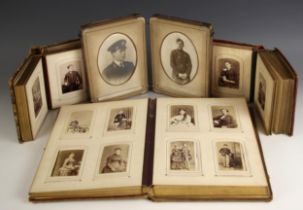 A collection of five Victorian and later photograph albums, to include an early 20th century