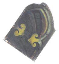 A stained glass fragment, possibly 17th century, 12.5cm H x 9cm W