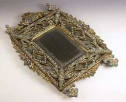 A grand tour Venetian micro-mosaic mirror, 19th century, of rectangular form, the floral and foliate